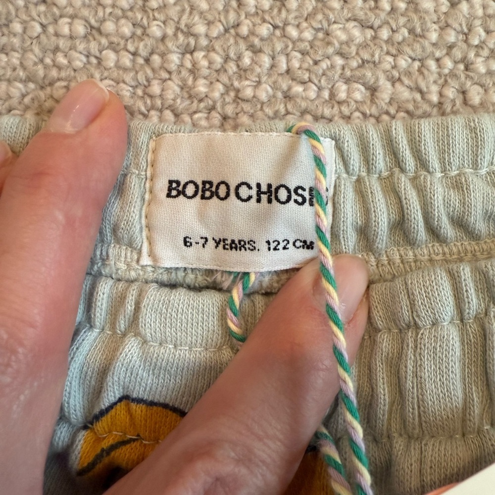 Bobo Choses Kids Shorts with Dog Print - Light Blue and Mustard - Picture 3 of 4